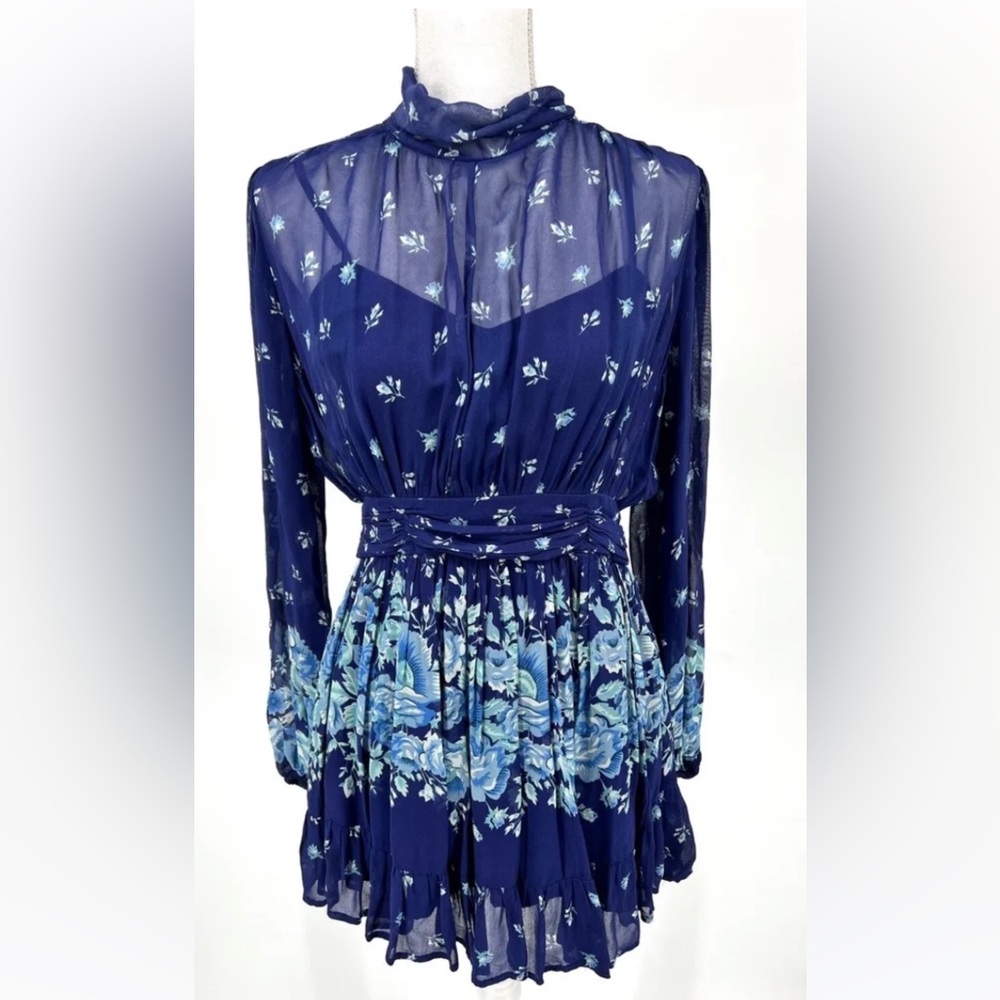 Blue Floral Mini Dress